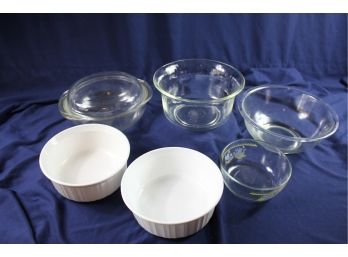 2 White CorningWare 1.5 Quart And 1.6 L, Large Pyrex Bowl, Large Fire King Oven Ware, Pyrex Dish With Lid
