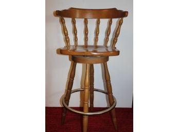 Nice Bar Stool - Swivels, Footrest - 30 In Tall To Seat