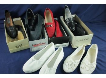 6 Pair Of Ladies Nice Casual Shoes Size 5  1/2 Like New - Some Never Worn