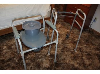 Portable Toilet And Walker, Both Like New