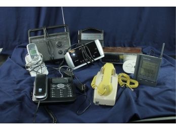 Multiple Radios, Telephones, Digital Temp Indicator And Carbon Monoxide Detector