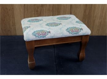 Small All Wood Footstool With Fabric Cover