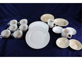 Vintage White And Yellow Dishes - Not All Matching - Dinner Plates Say  Carr China Company