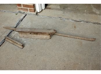 2 Homemade Anvils And Steel Pry Bar