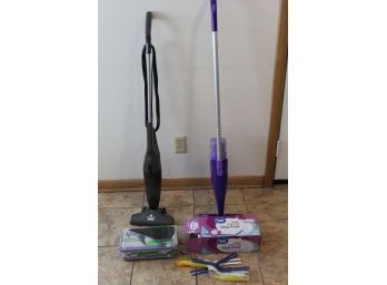 Bissell Vacuum 9 Inch Wide, Swiffer Wet Jet And Accessories