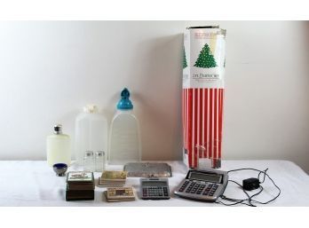 Four Sets Of Coasters, Adding Machine, Two Foot Christmas Tree
