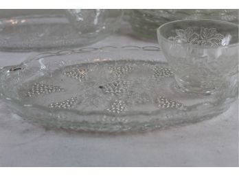 Anchor Hocking Glass Snack Trays And Cups, 11 Trays, 18 Cups