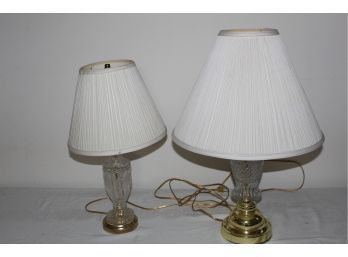 2 Glass Base Lamps 25 In Tall And 22 In Tall