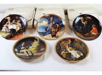 5 Norman Rockwell By Knowles Plates