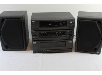 RCA - AM-FM Stereo CD And Cassette With Speakers