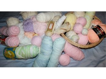 Lot 5 Of Yarn With Basket