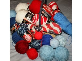 Lot 3 Of Yarn With Basket
