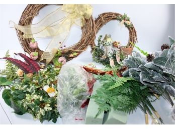 Two Wreaths One Is Silk And Plastic