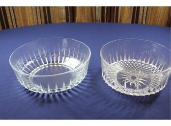 Two Nice Large Glass Serving Bowls
