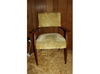 Wood Upholstered Chair - In Nice Shape 24.5 X 34 Tall