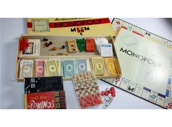 Vintage Monopoly - Box In Rough Shape - Domino's, Chess
