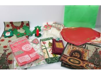 Christmas - Placemats, Hand Towels, Vinyl Tablecloths, Felt Napkin Rings, Runner With Matching Placemats