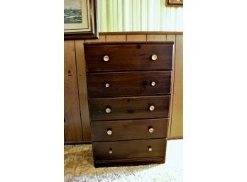 5 Drawer Chest 26.5 X 15 X 43 T - Has Scratches