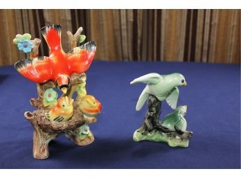 2 Japan Bird Figurines, Possibly Bisque Porcelain