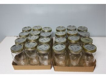 24 Canning Jars - Mostly 1 Quart