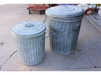 10 Gallon Vintage 1966 Lawson Galvanized Can - Larger Trash Can