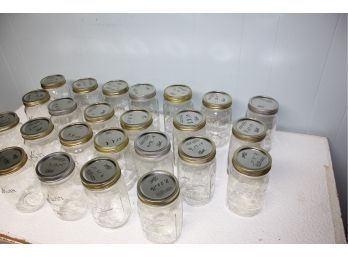 24 Canning Jars - Mostly 1/2 Quart