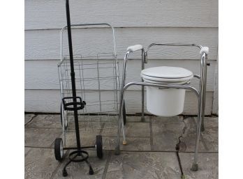Handicap Toilet, Oxygen Cart, Shopping Cart