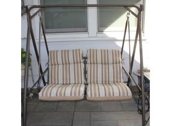 Metal Yard Swing With Cushions 61 In Wide X 62 In Tall