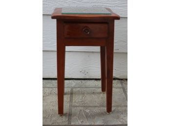 Nice Wooden Table 25 In Tall 14 X 14 With Drawer