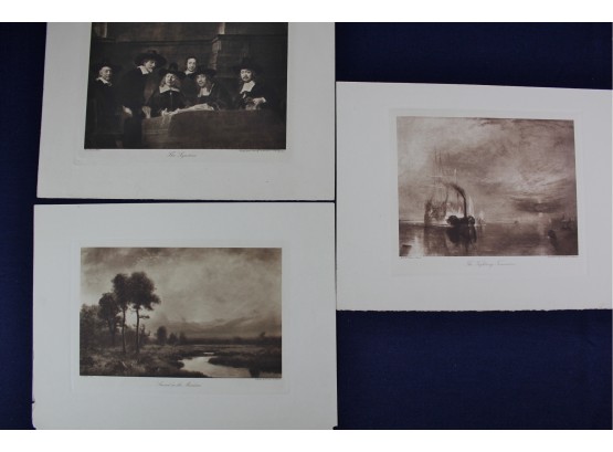 3  12 X 9 Vintage Prints Of Famous Paintings Published By AW Elson Company Early 1900s