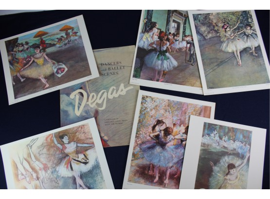 Dancers And Ballet Scenes 'Degas' Portfolio Of Six Color Prints  11 X 14 - Only 6 In Folder, Should Be 8