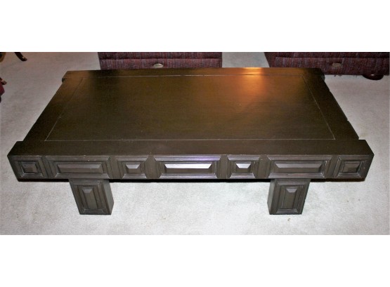 Coffee Table That Was Custom Made In Juarez Mexico - There Is Slight Water Damage On Top 33 X 58 X 14 In Tall