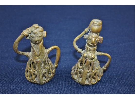 Two Indian Handmade Antique Brass Sculptures