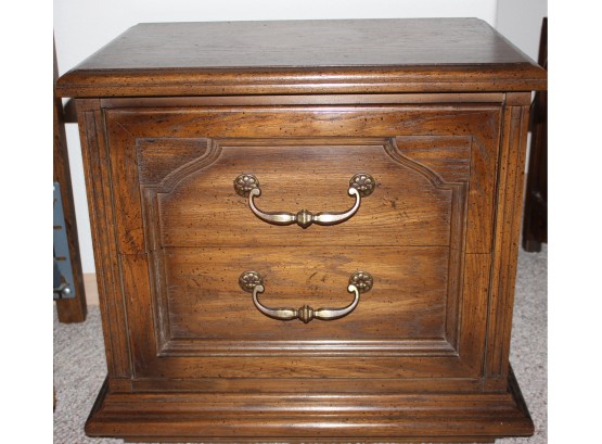 American Of Martinsville Side Table  24 X 1 7 X 22 Tall  Two Drawers - Matches Lot 1502