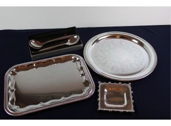 Serving Trays And Two Serving Spoons