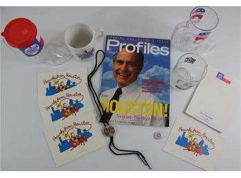 Houston Political Lot 9  Oilers Cup, Rodeo Bolo, Etc