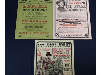 3 Posters  10.5 X 14 Of Vintage Advertisements