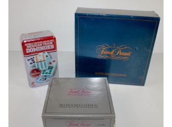 Unopened Mexican Train Dominoes, Unopened 1981 Trivial Pursuit, Silver Screen Edition Trivial Pursuit