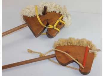 Two Vintage Stick Horses