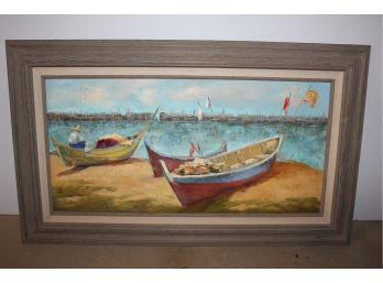 Original Oil Painting Framed On Canvas By Bunny Hunt  No Glass 30 X 18