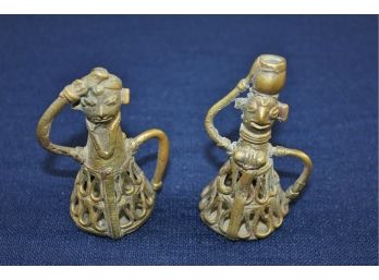 Two Indian Handmade Antique Brass Sculptures