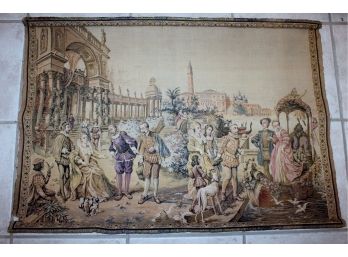 Antique French Tapestry Wall Hanging Made In France 39 X 27 Has A Few Worn Areas