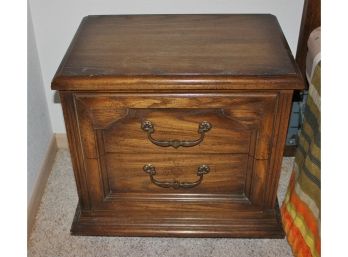 American Of Martinsville Side Table 24 X 17 X 22 Tall  Two Drawers  Matches Lot 1500