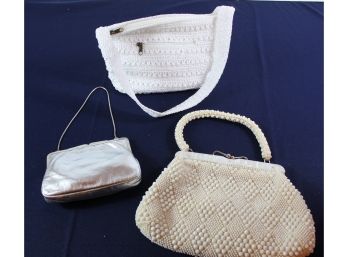 Three Purses  Off-white Made In Indonesia Silver Made In West Germany Has Mirror, Croft & Barrow