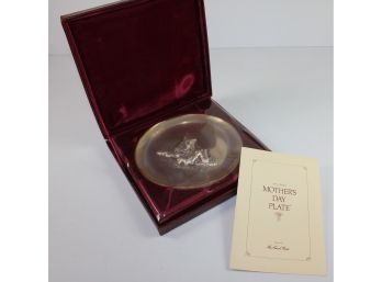 1972 Lincoln Mint Mother's Day Plate - Collie - Sterling Silver - Still Sealed In Original Wrap