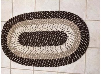 Brown And Tan Braided Rug 49.5x31- Very Nice Condition Just A Couple Loose Ends