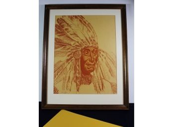 #2 Of 9 Limited Edition Prints By Boleslaw Cybis Prints ' Silent Thoughts Shoshone Tribe '  Framed