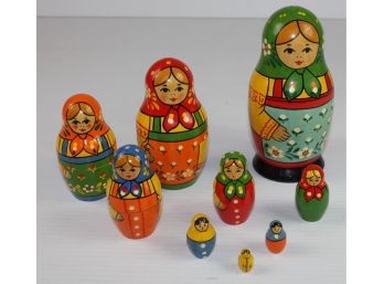 Set Of 9 Russian Nesting Dolls