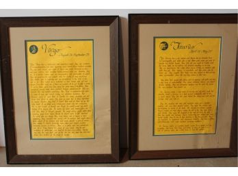 Taurus And Virgo Framed Pictures 19 X 24