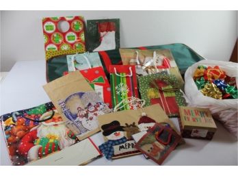 Christmas Bags, Bows, Paper, Nylon Storage Bag